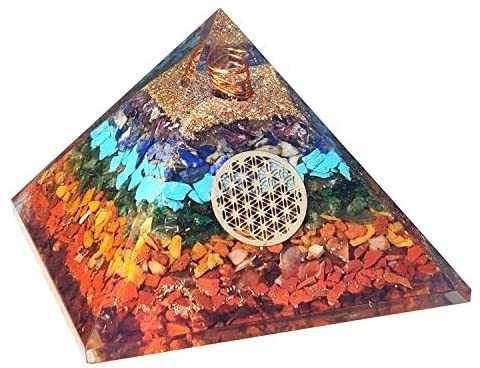 Pirámide Real Crystal Seven Chakra Orgone Pyramid - 7 Chakr