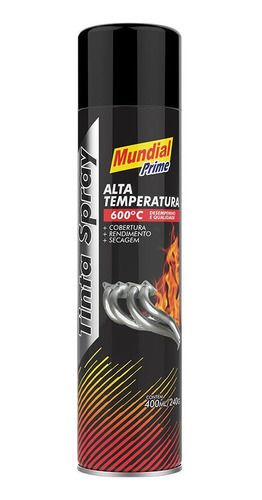 Tinta Spray Multiúso Preto Fosco Alta Temperatura 400ml