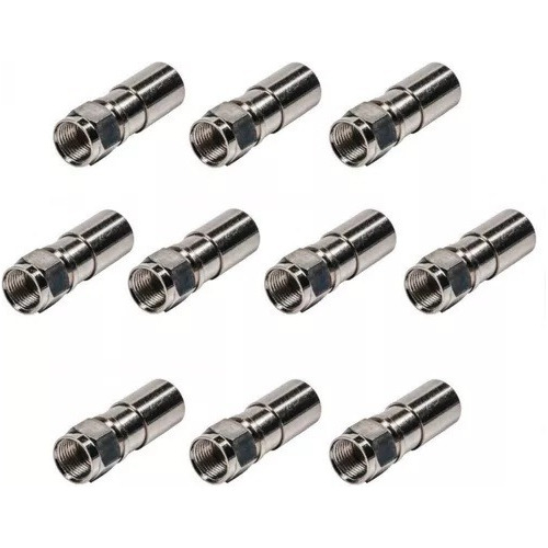 10 Conectores Rg6 Rg59 F Crimpeables Para Cable Coaxial