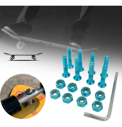 Hardware De Monopatín Juego De Tornillos De 8 Piezas Y Azul