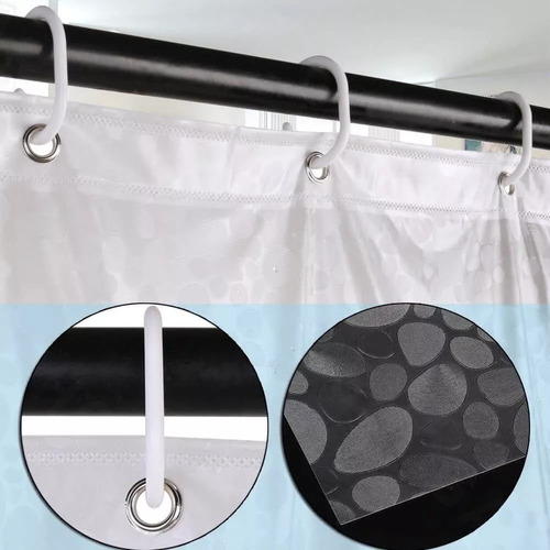 Y Cortina De Baño Antimoh De Pvc Grueso Y Transparente