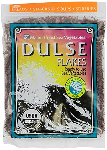 Dulse Flakes - Verduras Certificado Orgánico-mar, Lavado, Pu