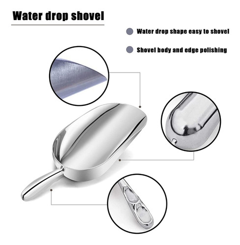 , Duo Cucharas Pala De Hielo 12 Oz Dulces Aluminio Duradera