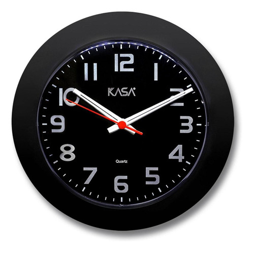 Relógio De Parede Kasa 29cm Silencioso Preto