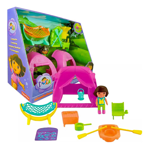Dora Aventureira Mini Boneca + Playset Camping Fisher Price