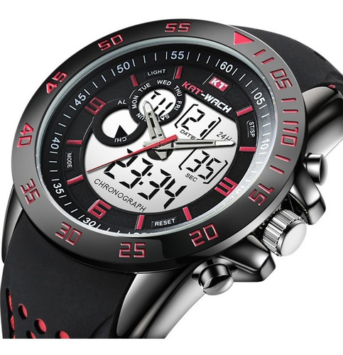 Smartwatch ? Prova D'?gua Com Led Vermelho