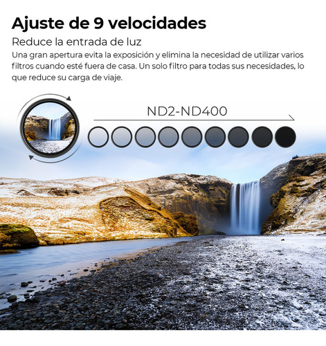 K&f Concept Filtro 49mm Nd Variable Nd2-400 Densidad Neutra