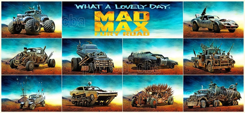Hermoso Póster Los Autos De Mad Max Fury Road 2015 - 120x60