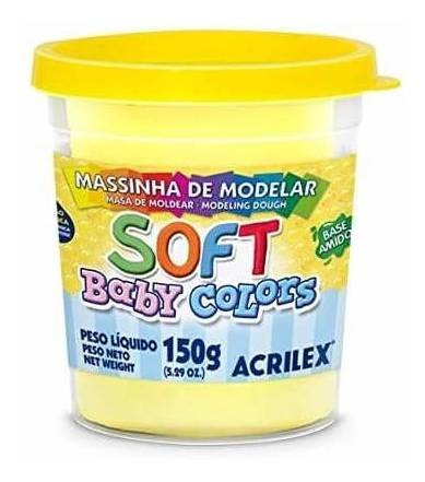 Massinha De Modelar Soft Acrilex Pote 150g Amarelo Bebe