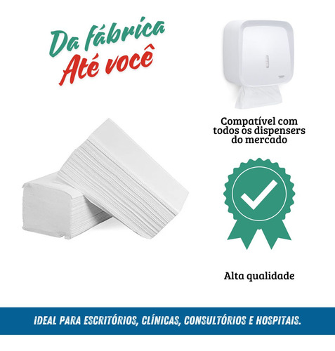 Papel Toalha Interfolhas Luxo Xandy C/1000 - Kit C/10.000 Fl