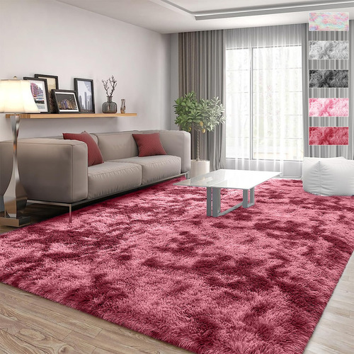 Alfombra Decorativa Sala Estar Y Dormitorio 200x160 Cm Teker Color Rojo