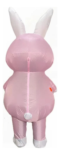 Disfraz Inflable De Conejo Rosa Con Lazo De Pascua Para Adul
