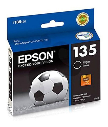 Cartucho Epson Original T135 Negro T135 P/ T25 Tx123 Tx125