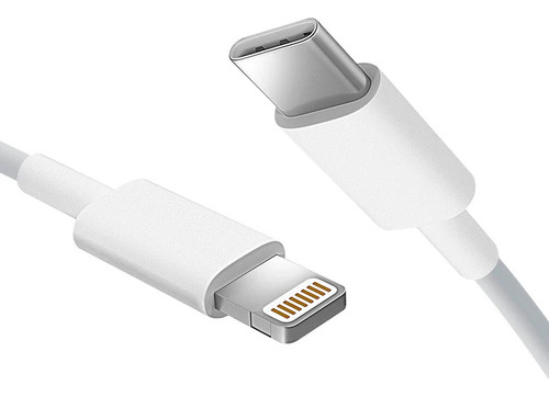 Cable Cargador Usb Tipo C Para Iphone Carga Y Datos De 2mts Blanco