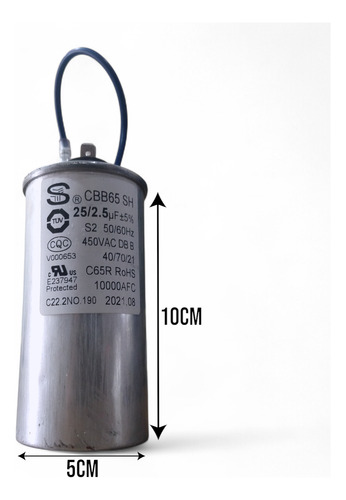 Capacitor P/ar Condicionado Cbb65sh / Itqfm9w (25/2.5uf)