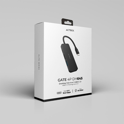 Hub Acteck Gate 4p Dh645 Multipuerto 4 En 1 Usb-c Hdmi 4k