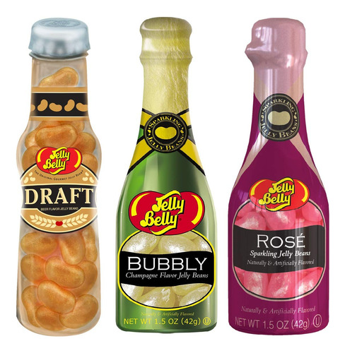 Jelly Bean Cheers - Paquete De 3 Mini Botellas - Cerveza, Ch