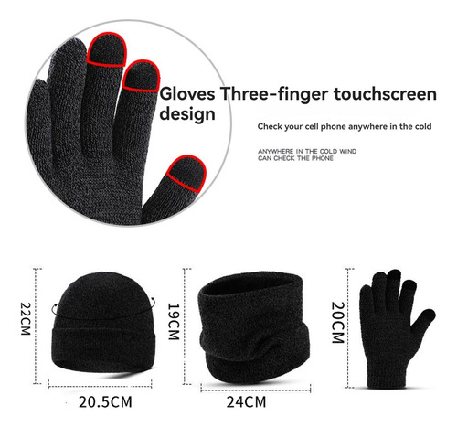Conjunto De Guantes Bufanda Y Sombrero Forro Polar Personali Color Diseño De La Tela