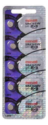 Pila Sr626sw 377 Sr626 Lr66 Ag4  Maxell 5 Baterias Japonesas