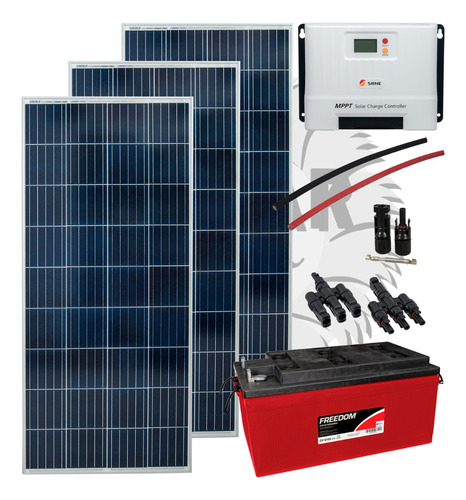 Kit Painel Solar 480w 12v C/ Bateria P/ Motorhome - Kombi