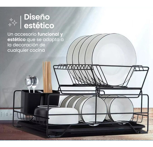Escurridor Secaplatos Metal 2 Pisos Vajilla Escurridor Metalico Raitot