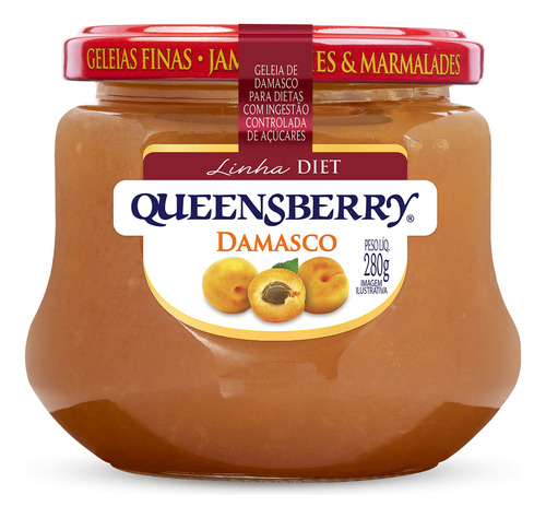 Geléia Diet Queensberry Damasco em Vidro 280 g