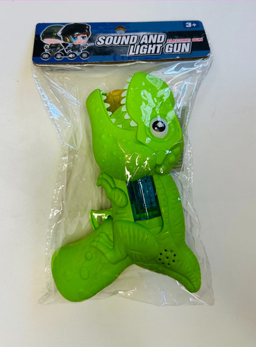 Revolver Pistola Dinosaurio Luces Sonidos Regalo Niños Verde