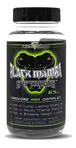 Termogenico Innovative Black Mamba Hyperrush Hardcore 90caps Sabor 90 Capsulas