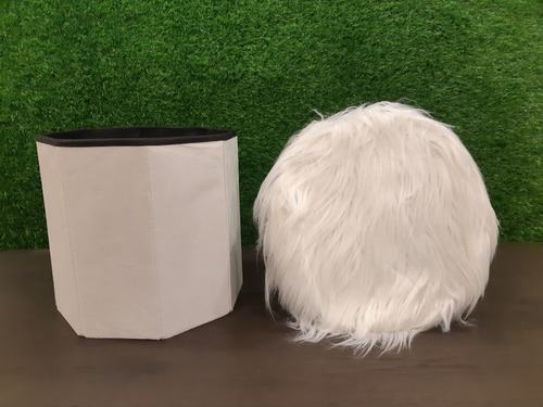 Imagen 3 de 4 de Puff Peludo Nordico Baulera 30 X 28 Cm - Sheshu Home