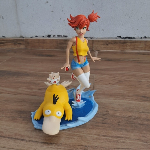 Miniatura Boneco Pokémon Misty Psyduck Togepi