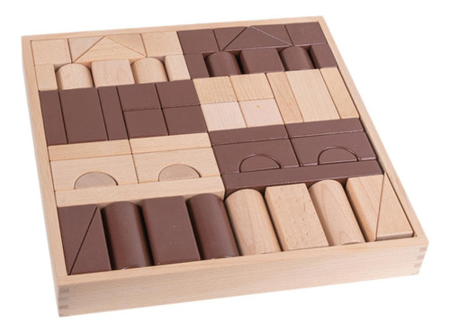 Juego De Bloques De Construcción De Madera, Bloques De