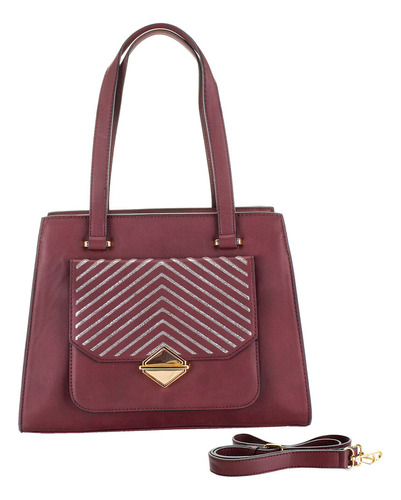 Bolsa Feminina Arara Dourada - Mm003 Cor Vinho