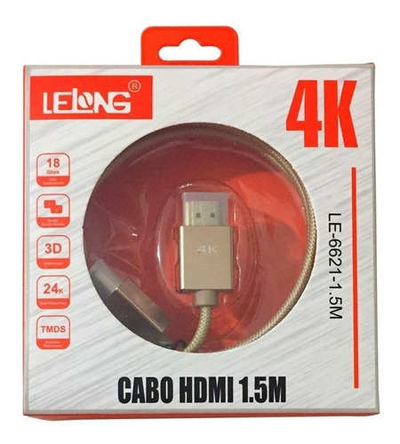 Cabo Hdmi 2.0 Ultra Hd 4k Cabo 1,5 Metros Blindado It Blue