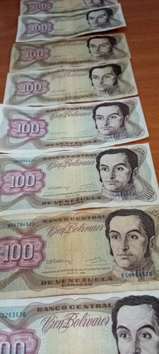 Billetes De 100 Bolívares Antiguo Letra Abnefjk Del 92 98