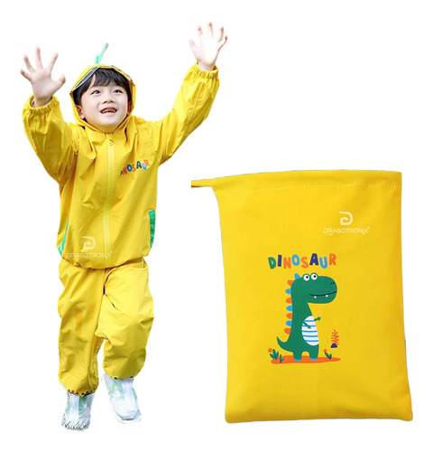 Impermeable Infantil Enterizo Con Capota Niños Poncho Lluvia