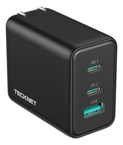 Tecknet Cargador Usb C De 65 W Pd 3.0 Gan Tipo Adaptador Pl.