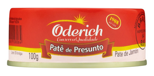 Patê de Presunto Oderich Lata 100g