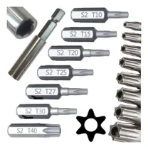 Comprar Jogo 7 Bits Tork Hexalobular Com Furo Guia Pontas T10 Ao T40