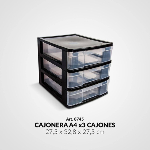Cajonera Frente A4 3 Cajones C/tapa