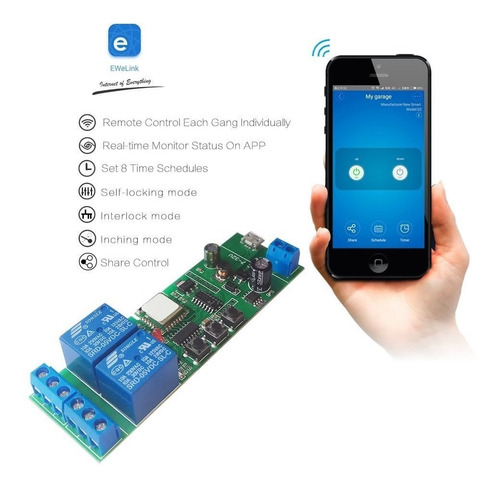 Imagen 5 de 8 de Smart Rele Wifi+rf Ewelink 2 Canales Na/nc 5vdc/7-32v Ac/dc