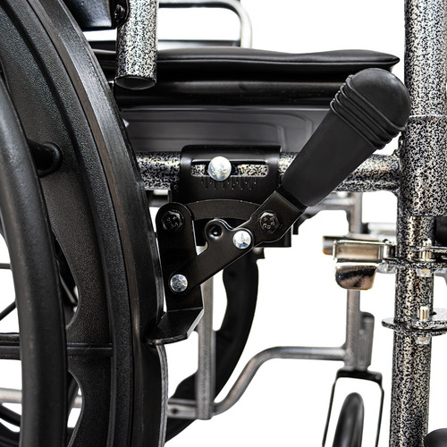 Silla De Ruedas De Acero Con Ruedas Sólidas Y Soporte Color Negro