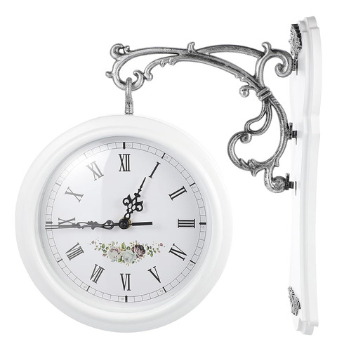 Reloj De Pared De Doble Cara, Reloj Colgante De Metal Vintag