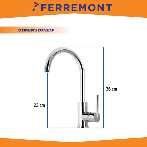 Monomando Para Fregadero, Cuello Alto, Foset Element 49915