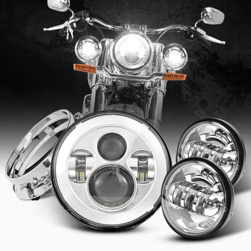 Luces Delanteras Lx-light, Para Harley Davidson, 17.7cm