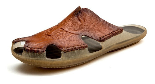 Sandalias Para Hombre Zapatillas De Cuero Casuales Vintage