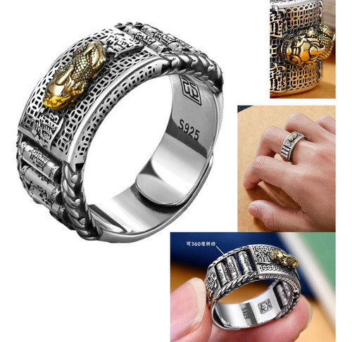 L Feng Shui - Anillo Pixiu En Plata De Ley 925 Para Hombre