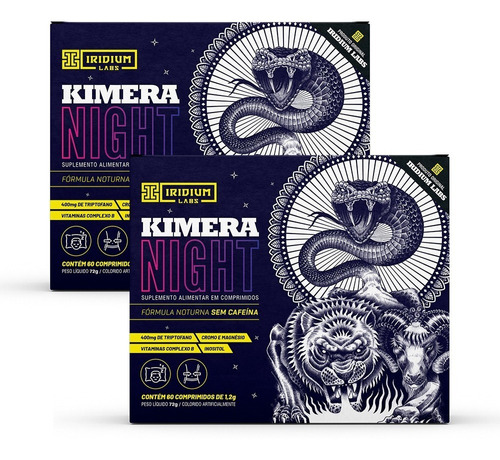 Kit 2x Kimera Night 120 Comps -Iridium Labs - Termogênico Noturno Sabor Sem sabor