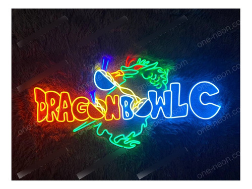 Letrero Led Neon Dragon Ball Logo Colorido Ancho90cmluminoso