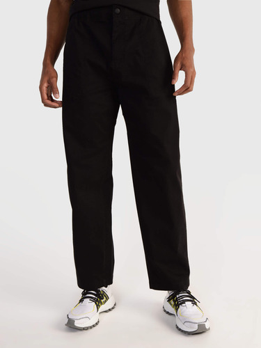 Pantalón Negro Con Monograma De Calvin Klein De Hombre