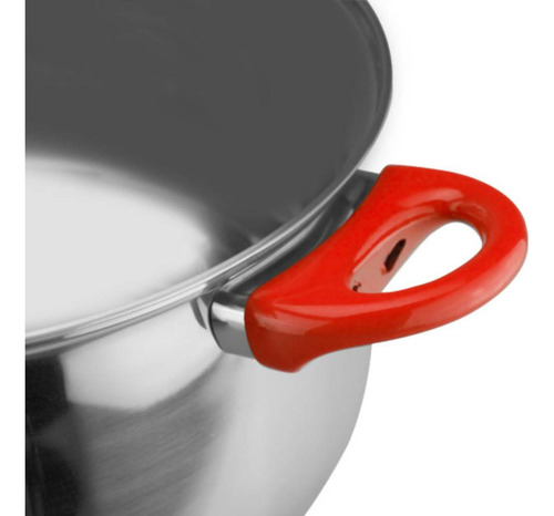 Bateria Cocina Magefesa Coraza Acero Inox Pulido Color Plateado